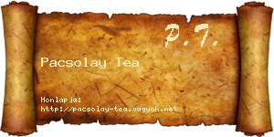 Pacsolay Tea névjegykártya